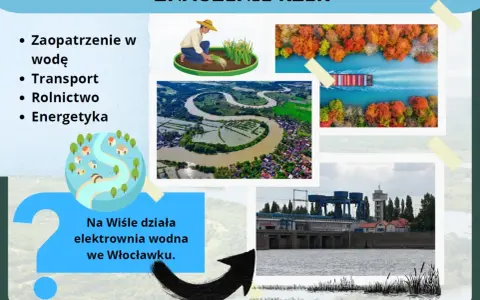 Polskie rzeki to życie: od rolnictwa i transportu po energetykę. Na Wiśle działa elektrownia wodna we Włocławku.