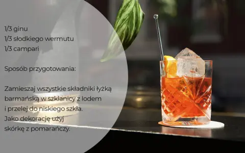 Orzeźwiający drink, idealny na letnie wieczory. Ten **martini negroni** to klasyka, która zawsze się sprawdza.