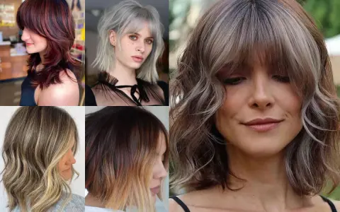 Cinque idee per tagli capelli medi scalati e sfilati mossi: dal castano ramato al biondo cenere, con ciocche chiare o sfumature ombré.