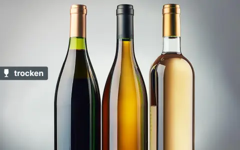Drei Flaschen Wein: eine dunkle, eine goldene und eine hellgelbe. Alle sind trocken und bereit zum Genuss.