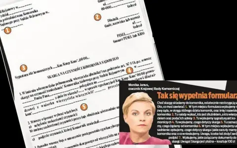 Formularz skargi na czynności komornika sądowego. Monika Janus, rzecznik Krajowej Rady Komorniczej, wyjaśnia, jak wypełnić dokument.