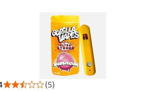 Kit para comprar vaper CBD Gorilla Vapes sabor Bubblegum, ultra fuerte, 75% CBD.