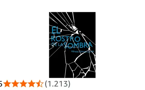 El rostro de la sombra, un libro con una portada impactante de cristal roto y un ojo que mira desde la oscuridad.