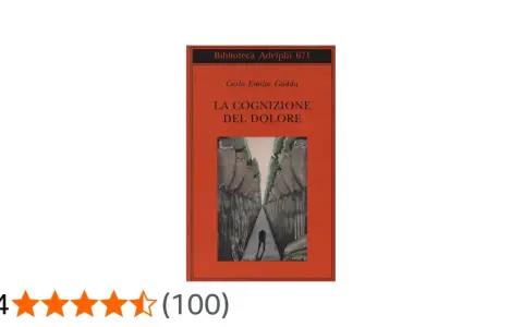 Copertina del libro "La cognizione del dolore" di Carlo Emilio Gadda, con un'illustrazione inquietante di gufi e un uomo solitario.