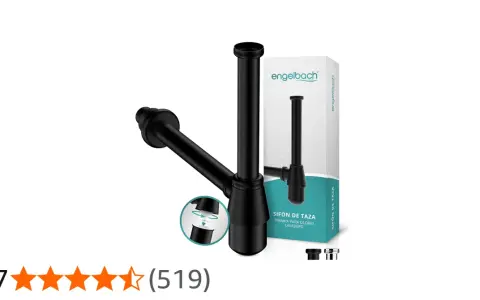 Sifón de taza negro Engelbach, un ejemplo de tipos de bote sifónico para evitar olores. Incluye caja y accesorios.