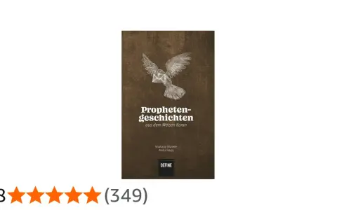Ein Buchcover mit einem stilisierten Vogel, der eine Botschaft trägt, ähnlich einem ababil vogel. Titel: "Propheten-geschichten aus dem Weisen Koran".