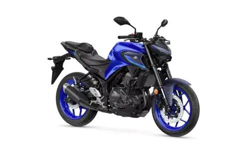 Niebieski motocykl Yamaha MT-03, idealny do miasta. Sprawdź yamaha mt-03 dane techniczne i poczuj moc!