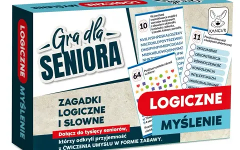 Gra dla Seniora: logiczne gry dla dorosłych, rozwijające myślenie i słownictwo. W zestawie zagadki, szyfry i zadania z symbolami.