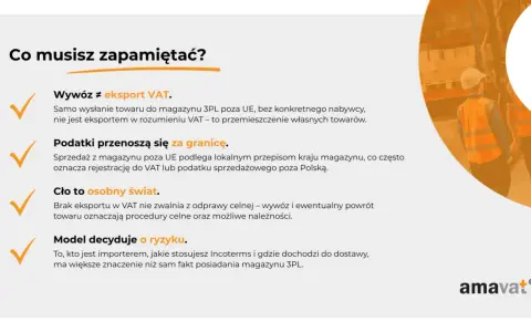 Ważne informacje o VAT: wywóz to nie eksport, podatki za granicę, cło i ryzyko. Magazyn 3PL poza UE.