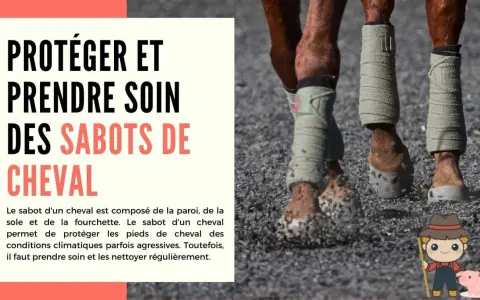 Gros plan sur les sabots d'un cheval, bandés pour la protection. Apprenez comment nettoyer une sole de sabot pour le bien-être de votre monture.
