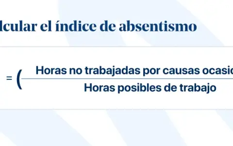 Fórmula para calcular el índice de absentismo: (Horas no trabajadas / Horas posibles) * 100. Ayuda a medir el ausentismo laboral.