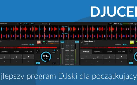 DJUCED - najlepszy program DJ dla początkujących. Interfejs z dwiema ścieżkami, falami dźwiękowymi i kontrolkami miksera.
