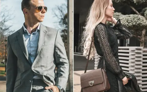 Elegancki mężczyzna w garniturze i kobieta w czarnej sukience, uosabiający styl francuski moda.