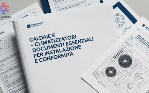 Documenti essenziali per caldaie e climatizzatori, inclusa la dichiarazione di conformità caldaia, per un'installazione a norma.