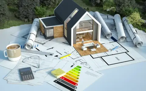 Projekt domu z nowoczesną termoizolacją budynku, plany, kalkulator i certyfikat energetyczny.
