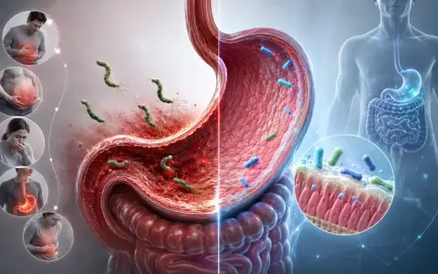 Il batterio Helicobacter pylori causa infiammazione e gonfiore addominale, con sintomi come dolore e nausea.