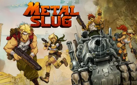 Personajes de Metal Slug corren y disparan junto a un tanque.