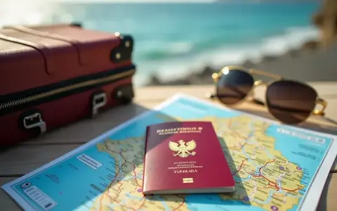 Walizka, mapa, okulary i paszport. Czy do Tunezji potrzebny paszport? Tak, do podróży do Tunezji potrzebny jest paszport.