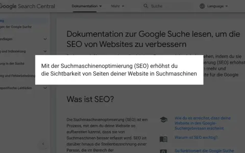 Google Search Central zeigt, wie SEO die Sichtbarkeit deiner Website in Suchmaschinen verbessert. Ein guter Sichtbarkeitsindex ist das Ziel.