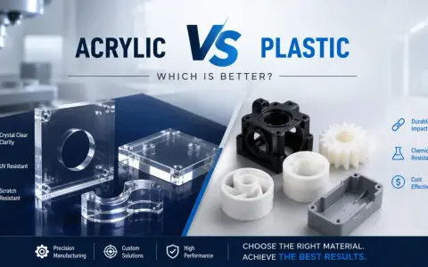 Acrylic vs. plastic: clear, scratch-resistant acrylic pieces contrast with durable, impact-resistant plastic parts.