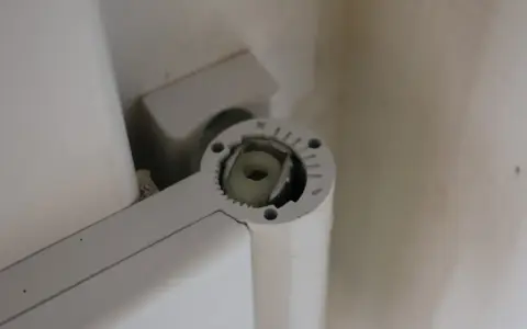 Mécanisme de réglage gond porte, avec une molette crantée et un axe carré pour ajuster la position.