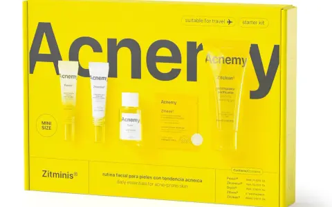 Zestaw Acnemy do pielęgnacji cery trądzikowej, zawiera Postzit, Zitcontrol, Dryzit, Zitless i Zitclean. Idealny na podróż.