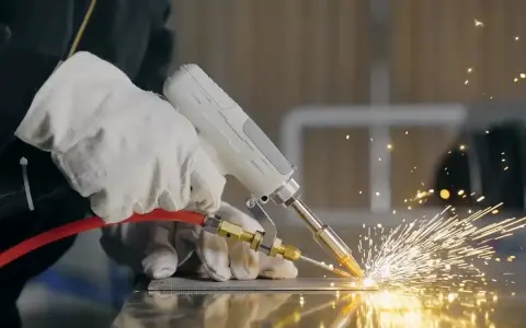 Ręce w rękawicach wykonują spawanie TIG, tworząc snop iskier na metalowej powierzchni.