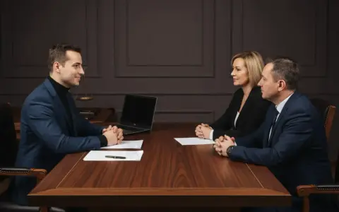Trzy osoby przy stole dyskutują. Czy to kupujący załatwia notariusza, czy sprzedający?