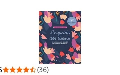 Couverture du livre "Le guide des tissus" par Clémentine Lubin, avec un motif floral coloré sur fond bleu nuit. Ce guide explore la matière toile et ses usages.
