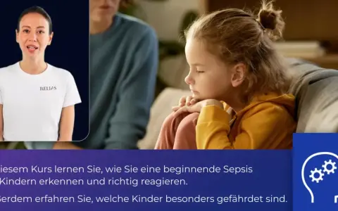 Kurs über Sepsis bei Kindern: Frühwarnzeichen erkennen und richtig handeln. Informationen zu Risikogruppen.