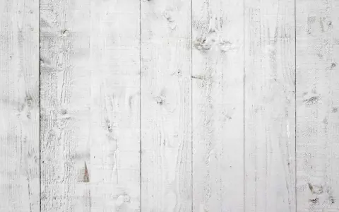 Tavolato in legno sbiancato, con venature evidenti e nodi. Il petrolio bianco su legno crea un effetto rustico e luminoso.