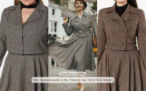 Houndstooth suits are trending patterns for a timeless London winter look.