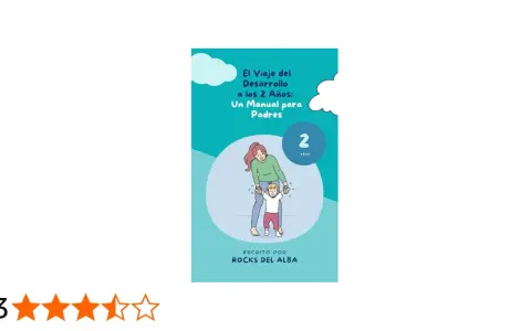 Ilustración de un manual para padres sobre el desarrollo de un niño de 2 años, con una madre ayudando a su hijo a dar sus primeros pasos.