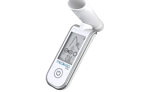Nowoczesny spirometr Medikro Duo, idealny do nauki podczas kursu spirometrii.