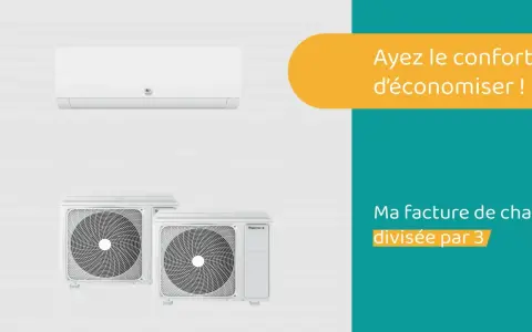 Une pompe à chaleur air air ou air eau pour un confort et des économies. Votre facture de chauffage divisée par 3 !