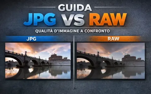 Confronto JPG vs RAW: il miglior formato foto per dettagli e colori vividi. Immagine di un ponte con castello al tramonto.