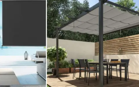 Toldo y persiana exterior para hacer sombra en terrazas y patios.