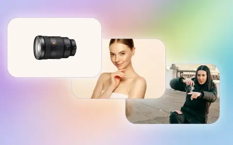 Obiektyw, modelka i fotografka z aparatem. Stabilizacja obrazu kluczowa dla ostrych zdjęć.