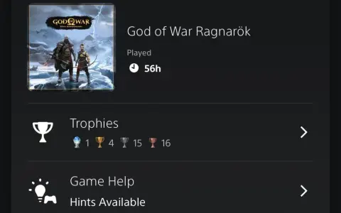 Kratos y Atreus en God of War Ragnarök. 56 horas jugadas y 1 trofeo platino. ¡Una aventura épica!