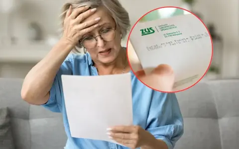 Zmartwiona kobieta trzyma dokument ZUS. Czy to zwrot z jdg?