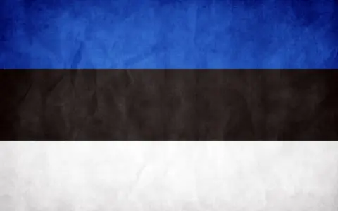 Flaga Estonii: niebieski pas symbolizuje niebo, czarny ziemię, a biały pokój i czystość.