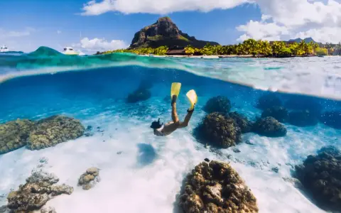 Podwodny świat Mauritiusa zachwyca. Uważaj na rafy koralowe podczas snorkelingu, by podziwiać piękno natury.