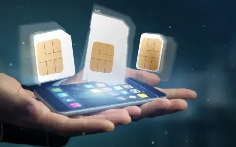 Dłoń trzyma smartfon, nad którym unoszą się karty SIM. Dowiedz się, jak zarejestrować kartę SIM Plus.