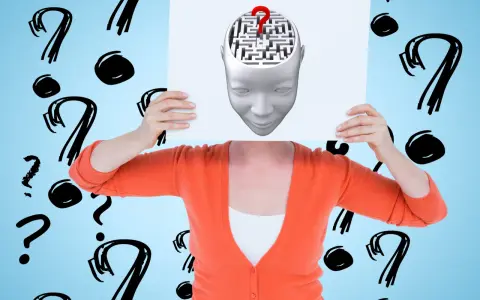 Cerebro con laberinto y signo de interrogación, simbolizando las enfermedades mentales en niños de 3 a 6 años.
