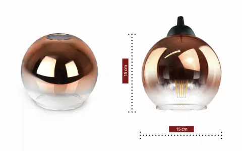 Elegancka lampa miedziana kula z efektem ombre, idealna do nowoczesnych wnętrz.