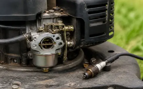 Carburateur de tondeuse et bougie. Moteur noyé, combien de temps attendre avant de réessayer ?