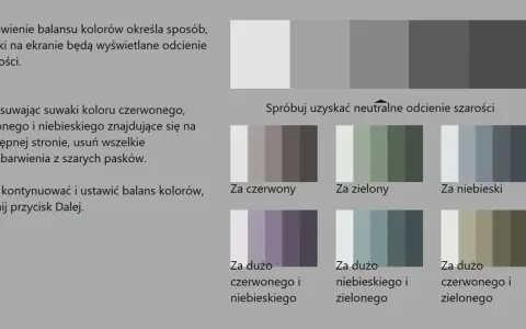 Jak skalibrować monitor do obróbki zdjęć: dopasuj suwaki koloru, by uzyskać neutralne odcienie szarości na paskach.