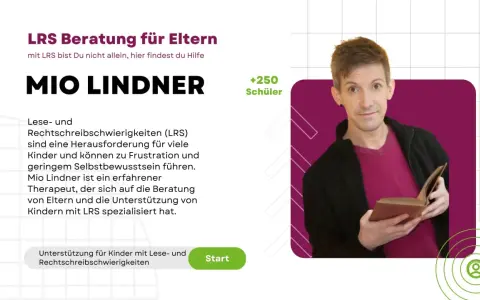 Mio Lindner bietet LRS Beratung für Eltern. Er hilft Kindern mit Lese- und Rechtschreibschwierigkeiten. Was tun bei LRS? Hier finden Sie Unterstützung.