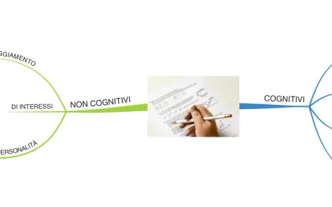 Schema che illustra le categorie dei test psicologici: non cognitivi (atteggiamento, interessi, personalità) e cognitivi (livello, sviluppo, profitto, attitudinali).