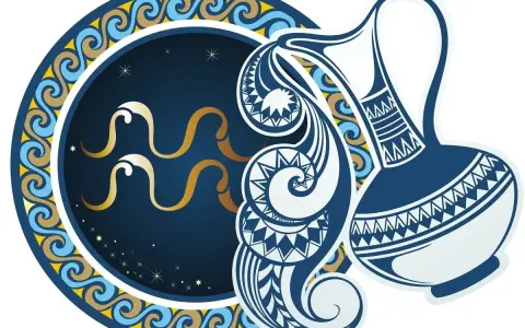 Symbol Wodnika, najbardziej wyjątkowy znak zodiaku, wylewa wodę z ozdobnego dzbanka na tle nocnego nieba.